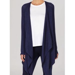 CAbi Asymmetrical Blue Cashmere Blended Cardigan-S